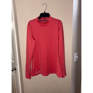 Under Armour ColdGear Mock Neck Long Sleeve Fitted Top coral pink Women's Large